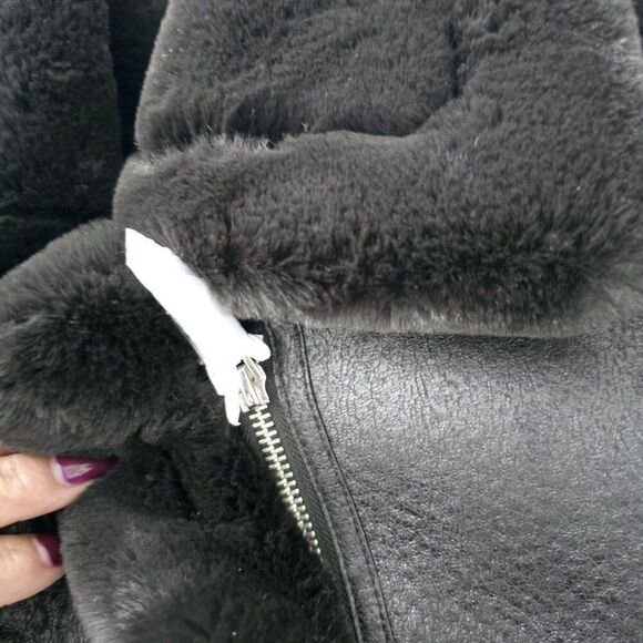 NEW - Edited  Size 40 - Anje Faux Fur Black Vegan Coat - Picture 11 of 12